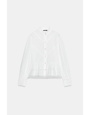 자라 로맨틱 튤 레이스 블라우스 7105/350/251 OYSTER-WHITE