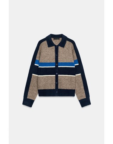 자라 스트라이프 폴로 니트 가디건 5536/217/030 BLUE/BLACK