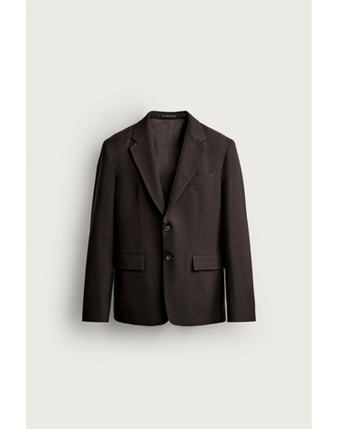자라 울 혼방 레귤러핏 수트 블레이저 6444/962/700 BROWN