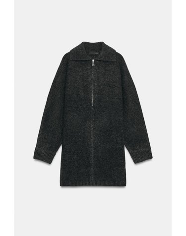자라 하프집업 니트 미니 원피스 5536/210/922 DARK GREY