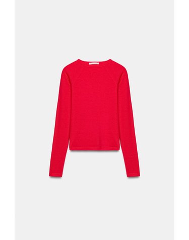 자라 슬림핏 래글런 긴팔 티셔츠 4174/709/675 RED / ORANGE