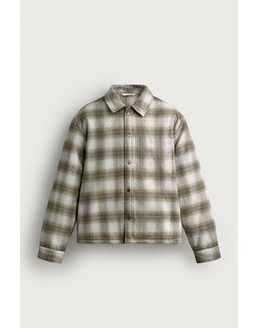 자라 릴렉스핏 체크 시어링 오버셔츠 4302/324/102 GREY / TAN
