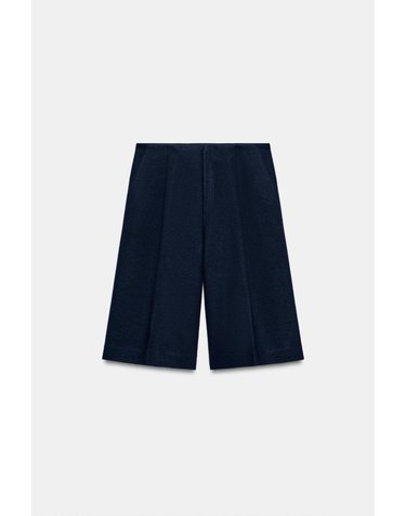 자라 울 이펙트 버뮤다 팬츠 3454/622/401 NAVY BLUE