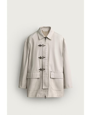 자라 릴렉스핏 메탈 토글 파카 1437/377/251 OYSTER-WHITE