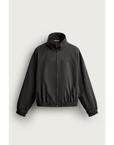 자라 크롭핏 집업 블루종 자켓 1437/372/807 ANTHRACITE GREY