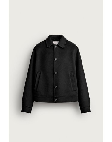 자라 울 100% 크롭핏 자켓 8491/305/800 BLACK