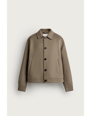 자라 100% 울 크롭핏 셔츠 8491/305/832 TAUPE GREY
