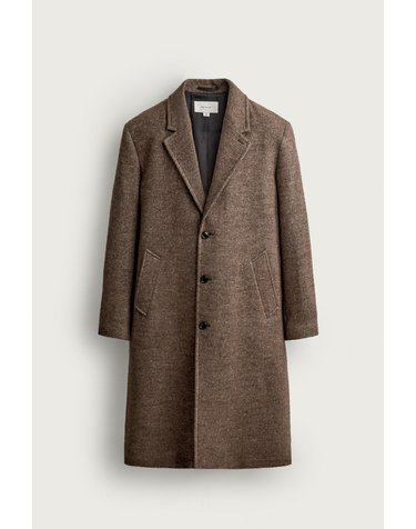 자라 헤링본 울 블렌드 싱글 롱 코트 1520/722/730 LIGHT BROWN