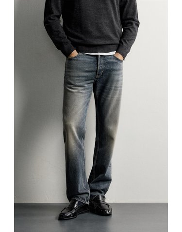 자라 레귤러핏 스트레이트 데님 팬츠 5359/355/485 BLUE / GREY