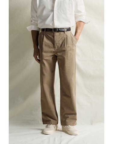 자라 레귤러핏 플리츠 치노 팬츠 2553/754/832 TAUPE GREY
