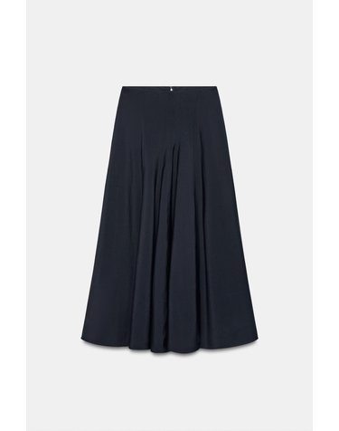 자라 비스코스 플레어 미디 스커트 2287/828/401 NAVY BLUE
