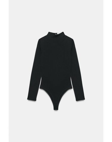 자라 하이넥 백오픈 긴팔 바디수트 4174/836/800 BLACK
