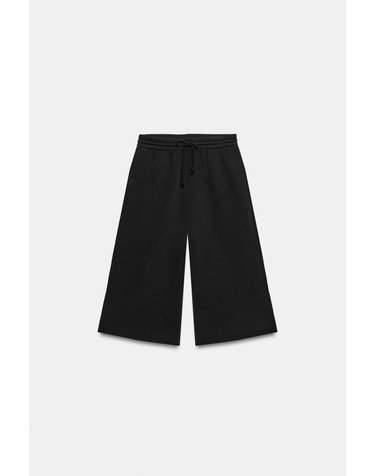 자라 롱 와이드 플러시 버뮤다 팬츠 4174/831/800 BLACK
