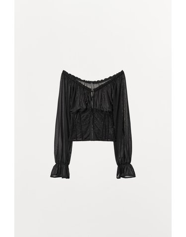 자라 코르셋 디테일 블라우스 탑 4770/715/800 BLACK