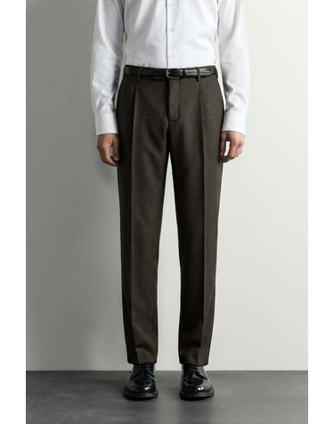 자라 하운드투스 울 레귤러 정장 팬츠 1071/299/099 BLACK / BROWN