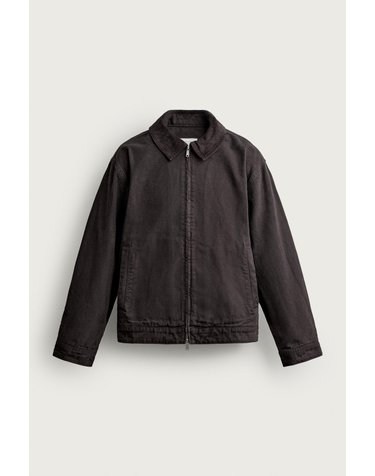자라 콤비 칼라 집업 코튼 자켓 4470/384/700 BROWN