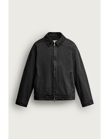자라 콤비 칼라 집업 코튼 자켓 4470/384/800 BLACK