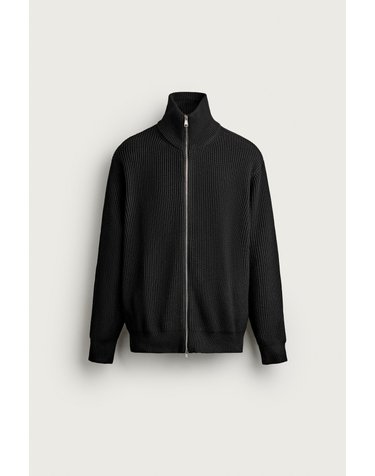 자라 컴팩트 집업 니트 가디건 9598/302/800 BLACK