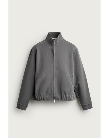 자라 릴렉스핏 하이넥 집업 자켓 1437/383/802 GREY