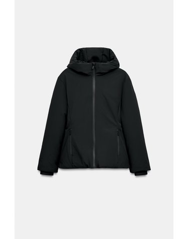 자라 후드 숏 패딩 아노락 자켓 4749/713/800 BLACK