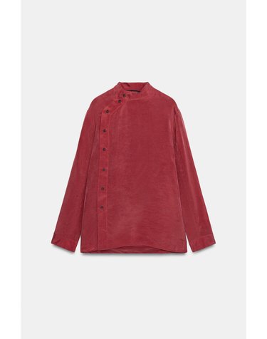 자라 하이넥 라이오셀 긴팔 셔츠 4786/282/605 BURGUNDY