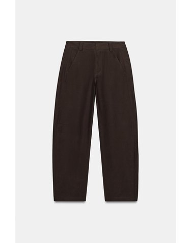 자라 미드라이즈 배럴핏 팬츠 8372/248/716 DARK BROWN