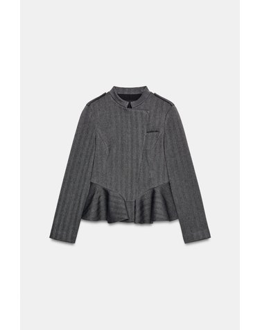 자라 페플럼 슬림핏 테일러드 재킷 5030/701/093 BLACK / ECRU