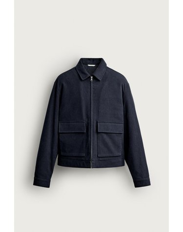 자라 라이오셀 면 패딩 지퍼 자켓 1437/512/401 NAVY BLUE