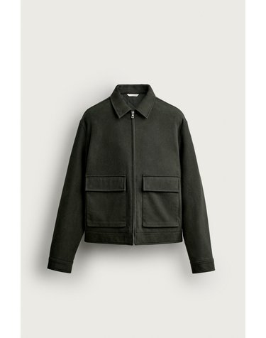 자라 라이오셀 면 패딩 지퍼 자켓 1437/512/507 DARK KHAKI