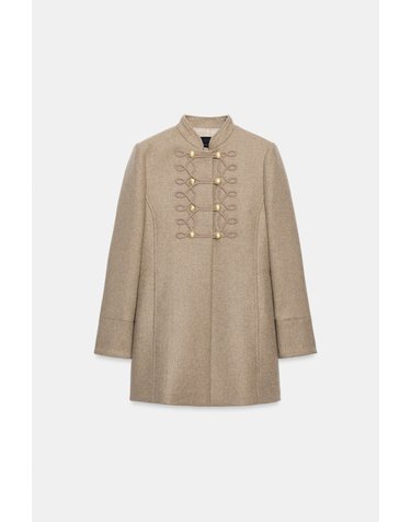 자라 하이넥 울 블렌드 숏 코트 2388/107/736 LIGHT MINK