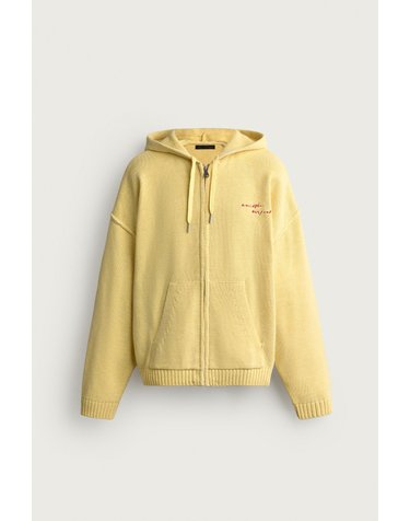 자라 릴렉스핏 자수 니트 후드 집업 9598/380/300 YELLOW