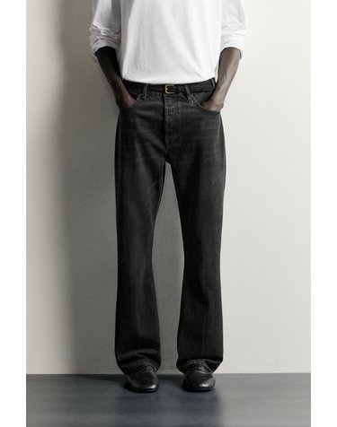 자라 스트레이트 부츠컷 워싱 데님 진 5585/380/800 BLACK