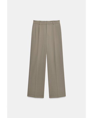 자라 플리츠 와이드 플랩 포켓 팬츠 4391/525/737 BROWN / TAUPE