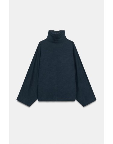 자라 하이넥 배트윙 긴팔 티셔츠 2335/662/422 DARK NAVY