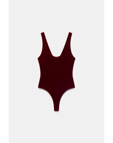 자라 벨벳 민소매 바디수트 5070/460/641 DARK RED
