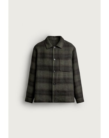 자라 레귤러핏 체크 오버셔츠 5854/111/505 KHAKI