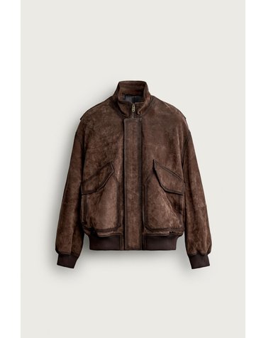 자라 스플릿 스웨이드 하이넥 자켓 3833/422/700 BROWN
