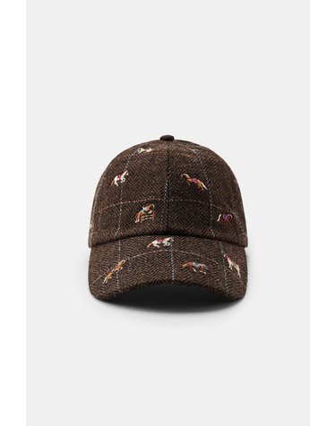자라 울 블렌드 자수 헤링본 볼캡 0653/280/707 CAMEL