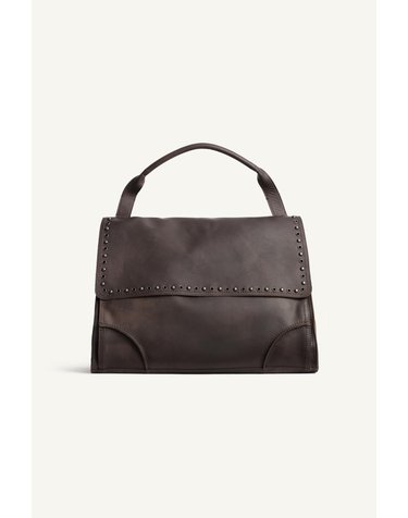 자라 스터드 레더 맥시 크로스백 3107/820/700 BROWN