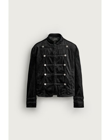 자라 크롭 벨벳 밴드 칼라 자켓 3715/815/800 BLACK