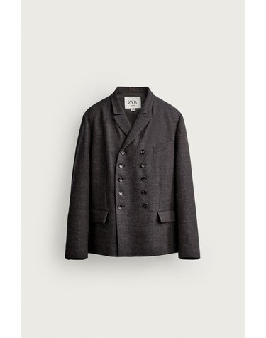 자라 울 혼방 릴렉스핏 수트 블레이저 6177/064/700 BROWN