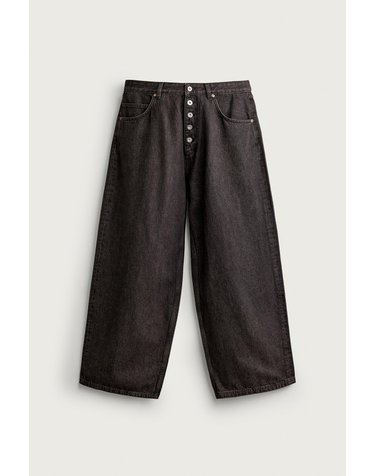 자라 버튼업 배기 와이드 데님 팬츠 8062/320/099 BLACK / BROWN