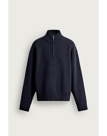 자라 릴렉스핏 하프집업 니트 스웨터 5755/360/422 DARK NAVY