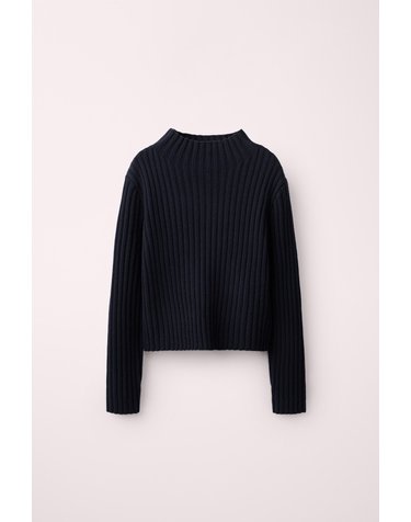 자라 카라멜런던 X 울 립 스웨터 5536/014/401 NAVY BLUE