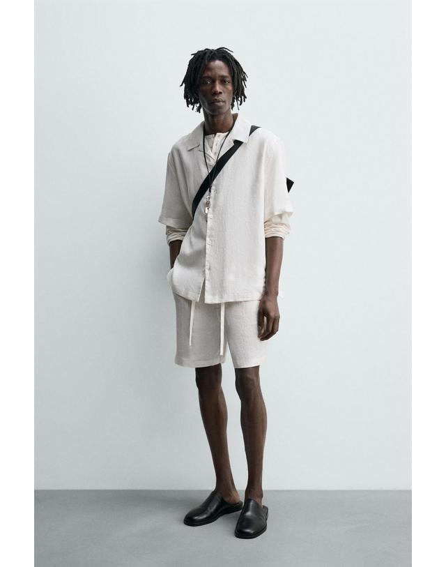 자라 자라 프리미엄 린넨 릴렉스핏 반팔 셔츠 5070/904/250 WHITE 화이트 착용컷
