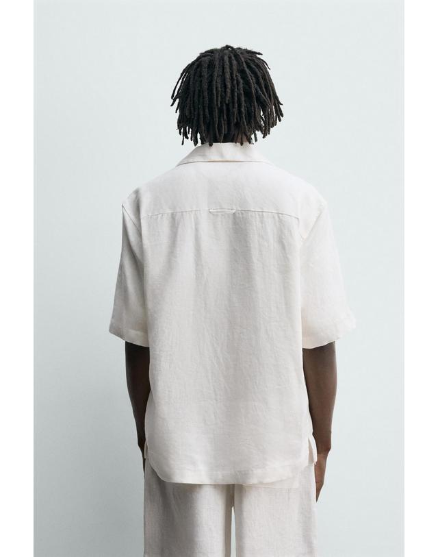 자라 자라 프리미엄 린넨 릴렉스핏 반팔 셔츠 5070/904/250 WHITE 화이트 착용컷
