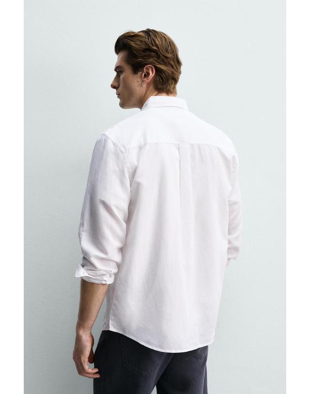 자라 자라 리넨 코튼 레귤러핏 버튼다운 셔츠 1063/411/250 WHITE 화이트 착용컷