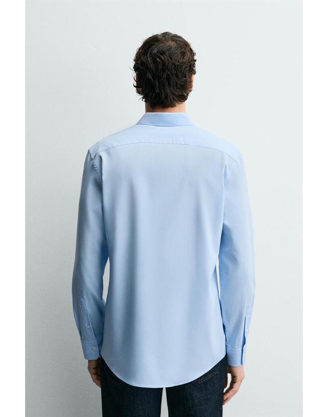 자라 자라 논아이론 슬림핏 긴팔 셔츠 스카이블루 4408/147/437 LIGHT SKY BLUE 착용컷