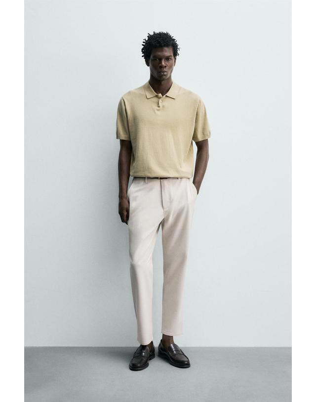 자라 자라 슬림핏 바이스트레치 치노 팬츠 0706/650/052 LIGHT BEIGE 베이지 착용컷