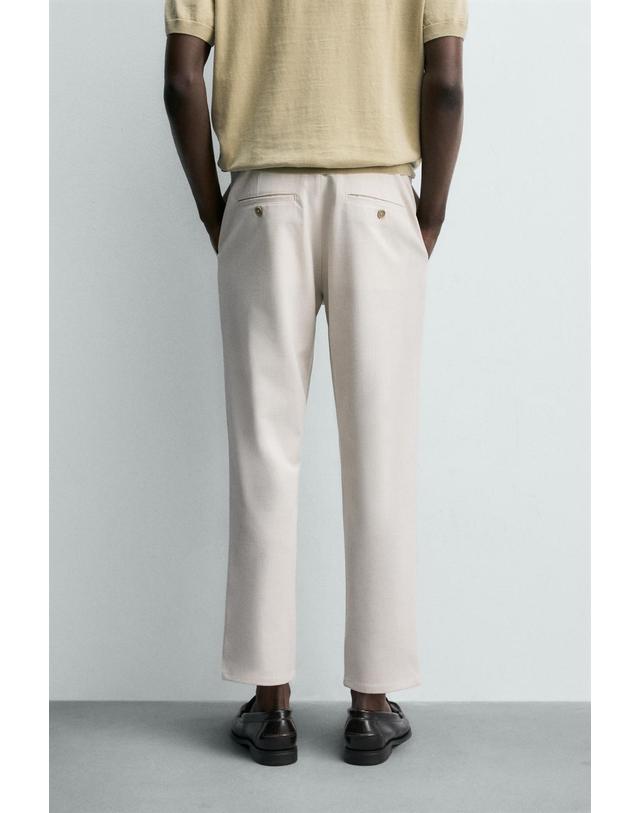 자라 자라 슬림핏 바이스트레치 치노 팬츠 0706/650/052 LIGHT BEIGE 베이지 착용컷